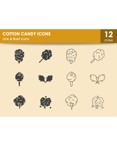 Cotton Candy Icons PPT Slide