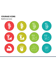 Courage Icons PPT Slide 1