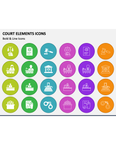 Court Elements Icons PPT Slide 1