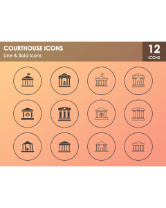 Courthouse Icons PPT Slide 1