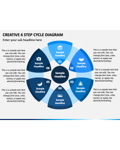 Creative 6 Step Cycle Diagram PPT Slide 1