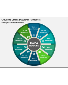 Creative Circle Diagram - 10 Parts PPT Slide 1