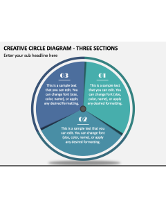 Creative Circle Diagram - Three Sections PPT Slide 1