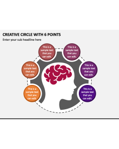 Creative Circle with 6 Points PPT Slide 1