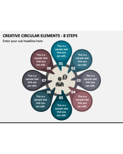 Creative Circular Elements - 8 Steps PPT Slide 1
