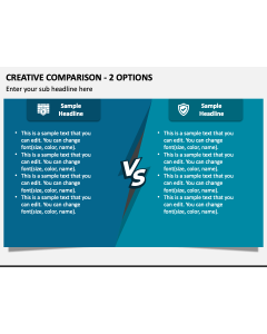 Creative Comparison - 2 Options PPT Slide 1
