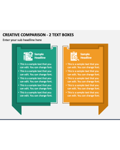 Creative Comparison - 2 Text Boxes PPT Slide 1