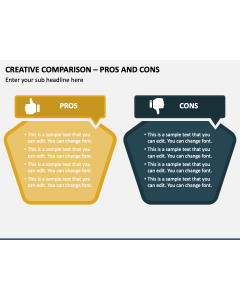 Creative Comparison - Pros and Cons PPT Slide 1
