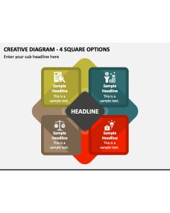 Creative Diagram - 4 Square Options PPT Slide 1