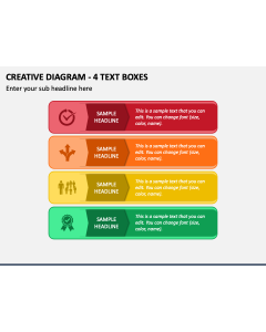 Creative Diagram - 4 Text Boxes PPT Slide 1