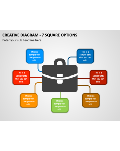 Creative Diagram - 7 Square Options PPT Slide 1