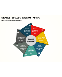 Creative Heptagon Diagram - 7 Steps PPT Slide 1