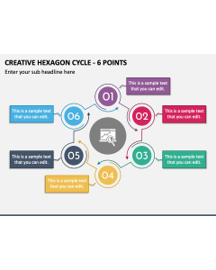 Creative Hexagon Cycle - 6 Points PPT Slide 1