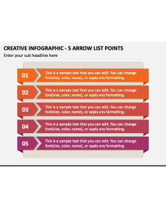 Creative Infographic - 5 Arrow List Points PPT Slide 1