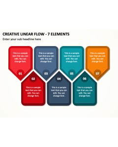 Creative Linear Flow - 7 Elements PPT Slide 1