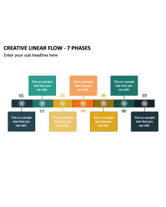 Creative Linear Flow - 7 Phases PPT Slide 1