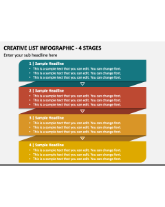Creative List Infographic - 4 Stages PPT Slide 1