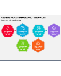Creative Process Infographic - 6 Hexagons PPT Slide 1