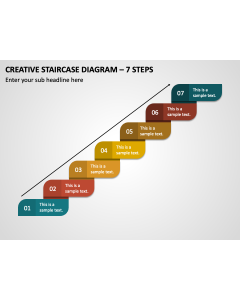 Creative Staircase Diagram - 7 Steps PPT Slide 1