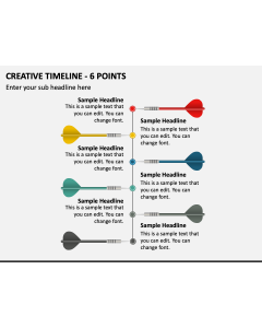 Creative Timeline - 6 Points PPT Slide 1