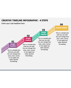 Creative Timeline Infographic - 4 Steps PPT Slide 1