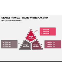 Creative Triangle - 3 Parts with Explanation PPT Slide 1