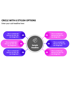 Cricle with 6 Stylish Options PPT Thumbnail