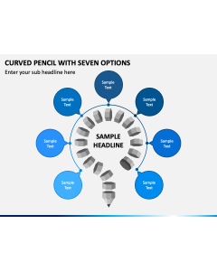 Curved Pencil with Seven Options PPT Slide 1