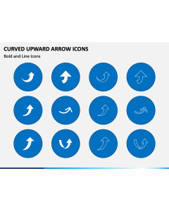 Curved Upward Arrow Icons PPT Slide 1