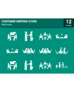 Customer Meeting Icons PPT Slide 1