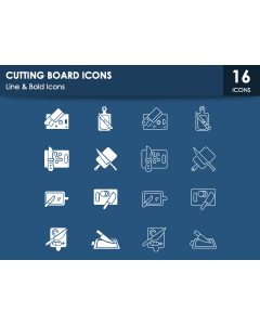 Cutting Board Icons PPT Slide 1
