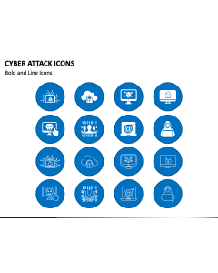 Cyber Attack Icons PPT Slide 1