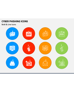 Cyber Phishing Icons PPT Slide 1