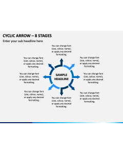 Cyclic Arrow 8 Stages PPT Slide 1