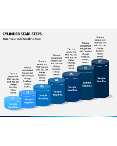 Cylinder Stair Steps PPT Slide 1