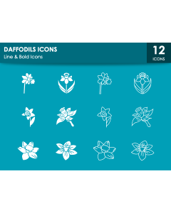 Daffodils Icons PPT Slide 1