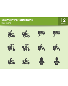 Delivery Person Icons PPT Slide 1