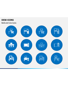 Desk Icons PPT Slide 1