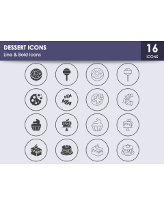 Dessert Icons PPT Slide 1