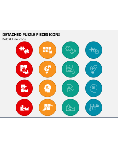 Detached Puzzle Pieces Icons PPT Slide 1