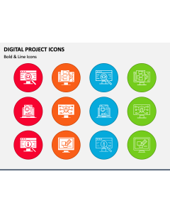 Digital Project Icons PPT Slide 1