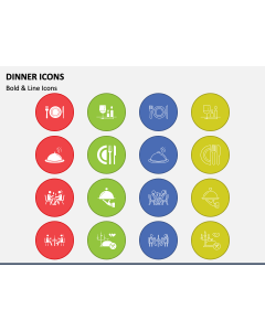 Dinner Icons PPT Slide 1