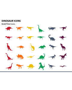 Dinosaur Icons PPT Slide 1