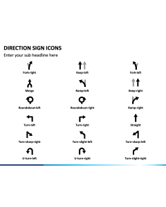 Direction Sign Icons PPT Slide 1