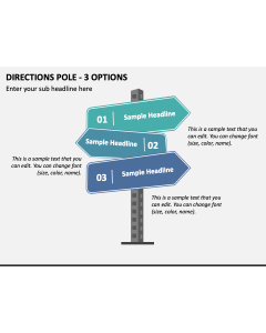 Directions Pole - 3 Options PPT Slide 1
