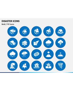Disaster Icons PPT Slide 1