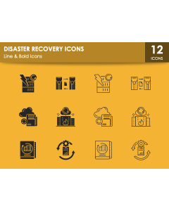 Disaster Recovery Icons PPT Slide 1