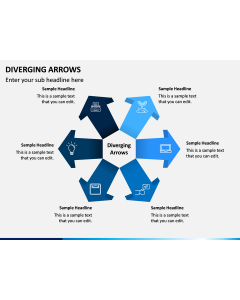 Diverging Arrows PPT Slide 1