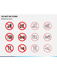 Do Not Eat Icons PPT Slide 1