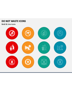 Do Not Waste Icons PPT Slide 1